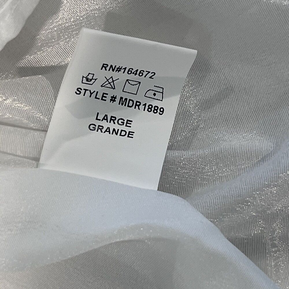 &Merci Women’s White Ruffle Tiered Cut-Out Midi Cottage Beach Dress Size Large - Picture 15 of 15
